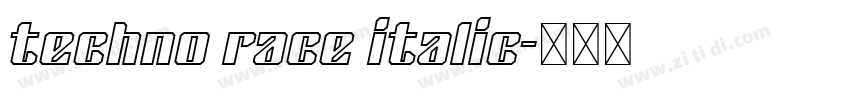 techno race italic字体转换